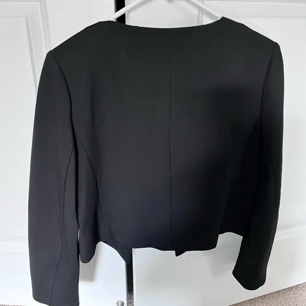 Elegant J. Crew Mario Bellucci timeless black suit luxury fabric jacket